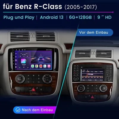 Produktbild von Carplay 6+128G Für Mercedes R-Klasse W251 R300 ML W164 9 "Android13 autoradio GPS Navi BT SWC WIFI DAB 4GSIM  RDS DSP USB 8Kern