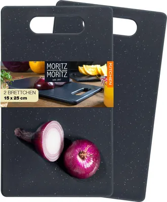 Produktbild von Moritz & Moritz 2x Kunststoffbrett Granitoptik Schwarz klein