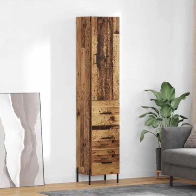 Obrázek produktu pro vidaXL Highboard old wood 34,5 x 34 x 180 cm materiál na bázi dřeva