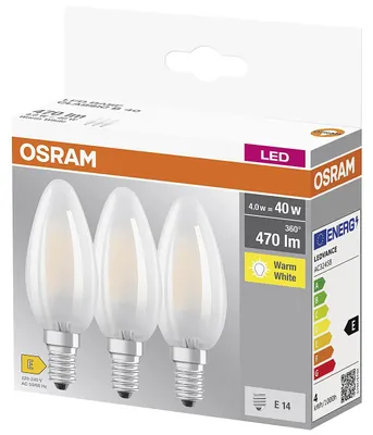 Immagine prodotto di OSRAM LED Filament Kerze E14 4W 470lm 2.700K matt 351437 4058075819375
