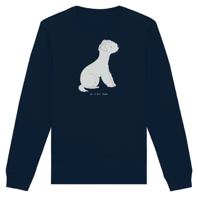 Produktbild von Mr. & Mrs. Panda Bio Pullover Bedlington Terrier Moment Größe S - French Navy - Geschenk, Baumwoll, Sweatshirt, Pulli, Sweater
