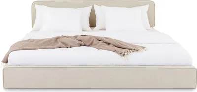 Produktbild von LATINI Polsterbett mit höhenverstellbarem Kopfteil, 160x200 cm, Cremeweiß - Doppelbett inklusive Lattenrost, ideal für zwei Personen, Bettgestell stabil und bequem, modernes Design für Schlafzimmer