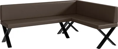 Produktbild von MEBLINI Eckbank für Esszimmer - Küchenbank - Essecke - Sitzecke Küche - ERIC - X-Beine 142x196x87cm Rechts - Braun Kunstleder