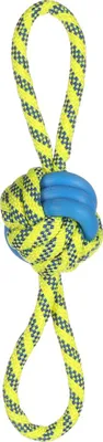 Produktbild von Flamingo Hundespielzeug Tofla Knotenball blau/gelb