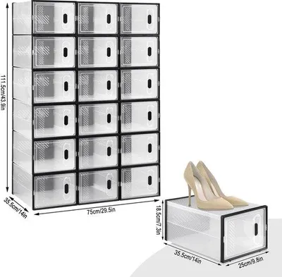 Zdjęcie produktu dla Pudełko na buty – 18 sztuk – z możliwością układania w stosy, z zamknięciem magnetycznym