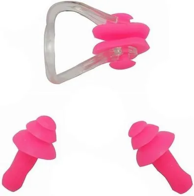Produktbild von CHPN - Schwimm-Ohrstöpsel Nasenclip - Ohrstöpsel - Schwimm-Clip - Schwimm-Nasenclip - Schwimm-Ohrstöpsel - 3-teilig - Rosa - Universal