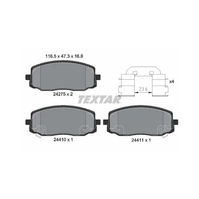 Produktbild von Textar Bremsbeläge vorne für Hyundai i10 Kia Picanto 1,0 - 1,2 + CRDi