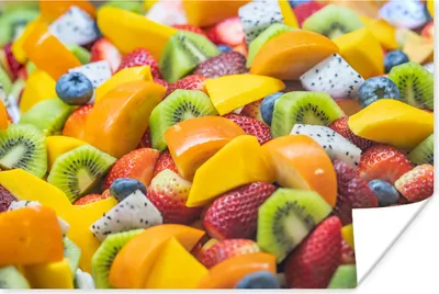 Produktbild von MuchoWow® Poster Obst - Salat - Farben 90x60 cm - Schlafzimmer