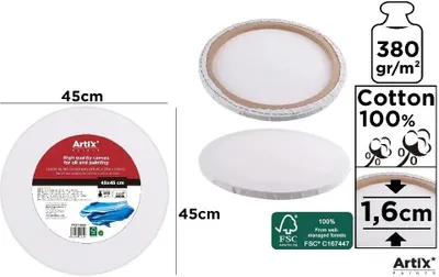 Immagine prodotto di Tela rotonda 45x45x1,6cm 380G/m2
