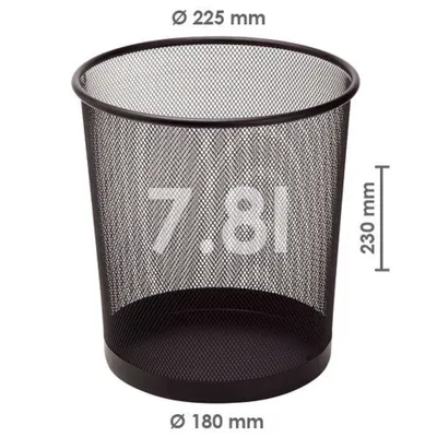 Immagine prodotto di Cestino in filo metallico 7,8l. nero