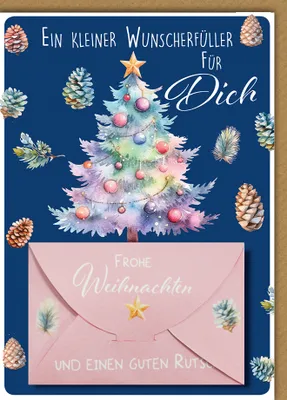 Produktbild von Weihnachten - Geldkarte Karte mit Umschlag - Bunter Weihnachtsbaum