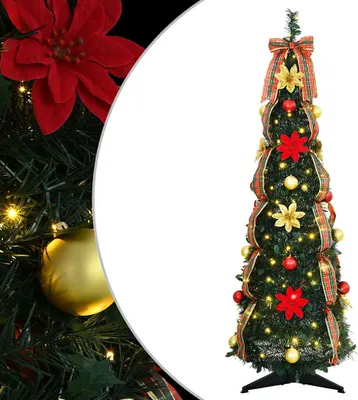 Image de vidaXL Arbre de Noël artificiel avec 50 LED Vert 125 cm PVC