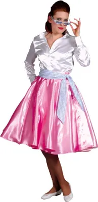 Produktbild von M210132-3-XS rosa Damen Glockenrock Satinrock Gr.XS