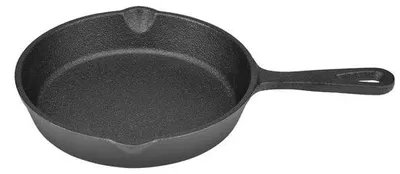 Zdjęcie produktu dla Patelnia żeliwna, 20 cm - Powłoka nieprzywierająca - Ergonomiczny uchwyt - Idealna do smażenia i duszenia - Nadaje się do użytku na płytach indukcyjnych i w piekarniku - Trwała - Średnica: 20 cm - Żeliwo