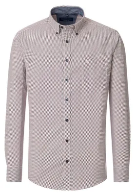 Produktbild von CASAMODA Herren Freizeithemd Langarm Button-Down Comfort Rot gemustert 6XL