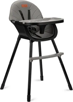 Produktbild von MoMi REKI Kinderhochstuhl 2in1 bis 20 KG - Doppeltes Tablett, Fußstütze - Schwarz