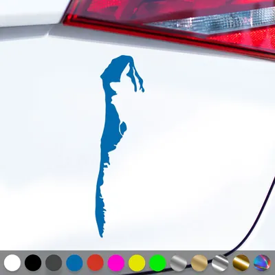 Produktbild von PantherPixel Insel Hiddensee Aufkleber Ostsee Umriss Maritim Sticker Auto Geschenkidee Farbe Blau