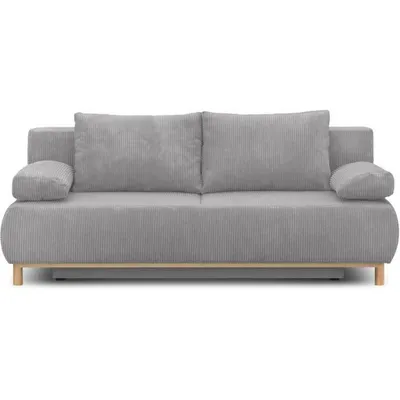 Produktbild von MIKA 3-Sitzer-Umbaubank – Hellgrauer Cord – Aufbewahrungsbox – 192 x 84 x 93 cm