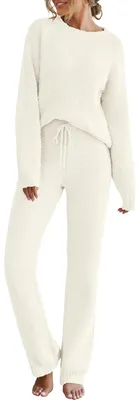 Productafbeelding van MEROKEETY Dames, zachte fleece joggingset, lange mouwen, 2-delig, loungewear, outfit
