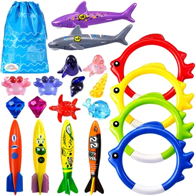 Produktbild von Tauchspielzeug Set für Kinder – Tauchringe, Wassertorpedos & Poolspielzeug