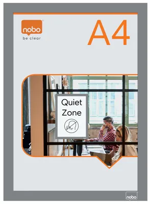 Image de Nobo - cadre magnétique autocollant A4, argent, paquet de 2