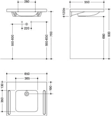 Produktbild von HEWI 950.11.140 Waschtisch, Überlauf,