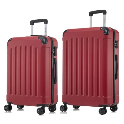 Produktbild von yonsly Premium Reisekoffer TSA-Schloss,YKK-Reißverschluss Hartschalen-Koffer Kabinenkoffer Rollkoffer Suitcase Handgepäck (Rot, L-XL-Set)