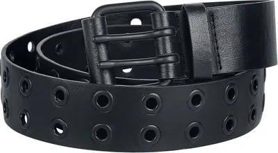 Produktbild von Black Premium by EMP Uni schwarzer Gürtel mit Lochnieten Standard