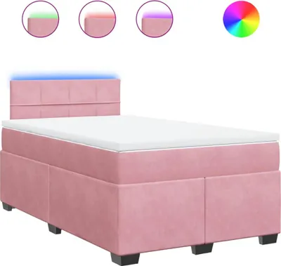 Produktbild von vidaXL Boxspringbett mit Matratze Rosa 120x200 cm Samt