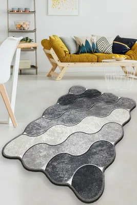 Produktbild von Mijolnir, Circle - Grey, Badematten, Grau, Polyester, 70 x 120 cm