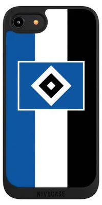 Produktbild von NIVOCASE Handyhülle für Apple iPhone 8  Hülle NIVOpure Case Schwarz HSV Hamburger SV Streifen