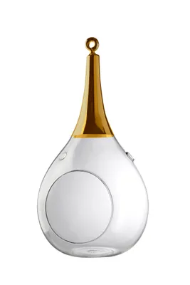 Produktbild von Taura gold groß Windlicht zum aufhängen Glas Hängedekoration