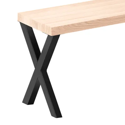 Produktbild von LAMO Manufaktur Sitzbank Esszimmer Holzbank 30x100x47cm, Möbelfüße Design Schwarz / Roh