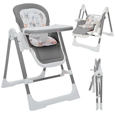Produktbild von Baby Vivo 3in1 Kinderhochstuhl / Babywippe höhenverstellbar für Kinder - Lulu in Grau