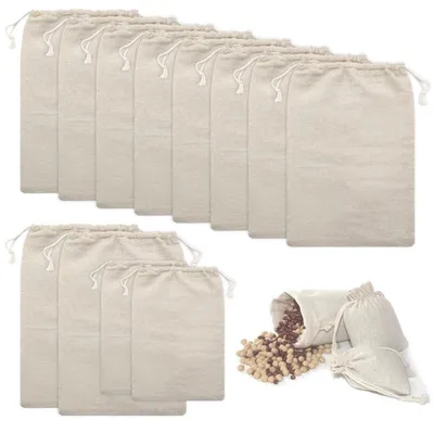 Productafbeelding van Set van 12 Katoenen Trektassen 20 x 30 cm