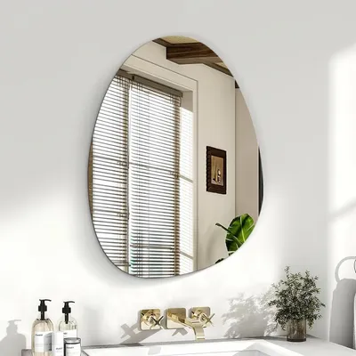 Wandspiegel 45x60 cm, rahmenlos, modern, HD-Glas, für Bad und Flur