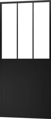 Image de Paroi de retour type atelier 80x200cm pour paroi de douche - PROFILE NOIR MAT - WORKSHOP SIDE 80