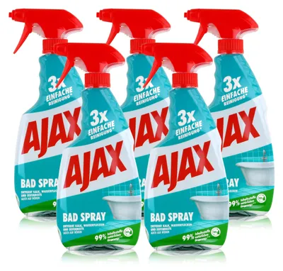 Produktbild von Ajax Bad Spray Badreiniger 500ml - Entfernt Kalk & Seifenreste (5er Pack)