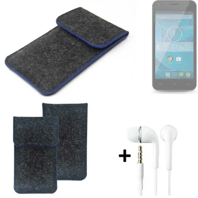 Produktbild von K-S-Trade Handy Schutz Hülle kompatibel mit Qilive Q.4868 Schutzhülle Handyhülle Filztasche Pouch Tasche Case Sleeve Filzhülle dunkelgrau, blauer