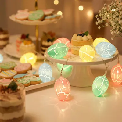 Oster-Lichterkette, 2 m, 10 LEDs, Timer, batteriebetrieben