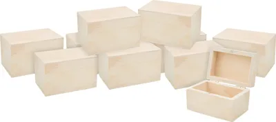 Produktbild von VBS XXL Holzkästchen mit Magnetverschluss, 10 Stück, Kiefersperrholz