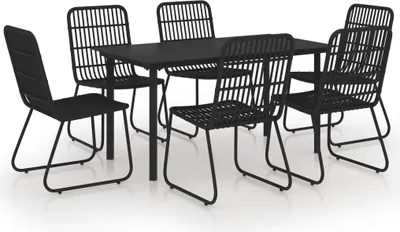 Produktbild von vidaXL 7-tlg. Garten-Essgruppe Poly Rattan und Glas