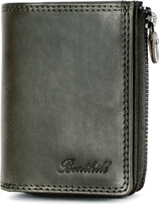 Produktbild von Benthill Kleine Geldbörse Echt Leder - Geldbeutel mit RFID Schutz - 7 Kartenfächer - Slim-Wallet inkl. Geschenkbox