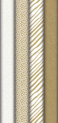 Produktbild von Clairefontaine 20x Geschenkpapierrollen Kraft weiß & gold Sortierung 223908C