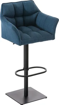 Produktbild von 2er Set Barhocker HLO-CP1 Stoff schwarz  blau