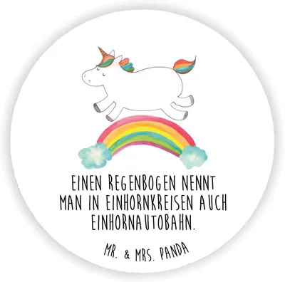 Produktbild von Mr. & Mrs. Panda magnet Einhorn Regenbogen - Weiß - Geschenk, für magnettafel, Unicorn, Glitzer, Kühlschrankmagnet, kühlschrank, Einhornpower, pinnwand, whiteboardmagnet