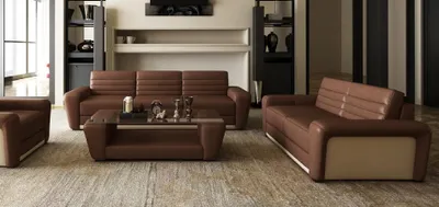 Produktbild von Ledersofa Couch Wohnlandschaft 3+2 Sitzer Design Modern Sofa Wohnzimmer Set