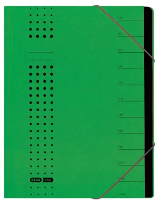 Productafbeelding van Elba 400001994 Ordnungsmappe chic - 12 Fächer, A4, Karton (RC), 450 g/qm, grün