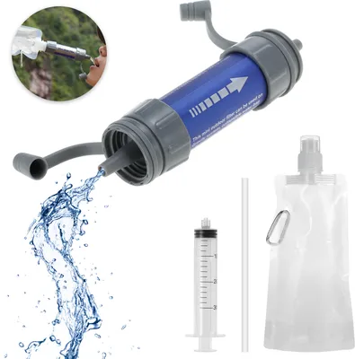 Produktbild von Wasserfiltersystem für den Außenbereich, Wasserfilter, Strohhalmreiniger mit Trinkbeutel für die Notfallvorsorge, Camping, Reisen, Rucksackreisen