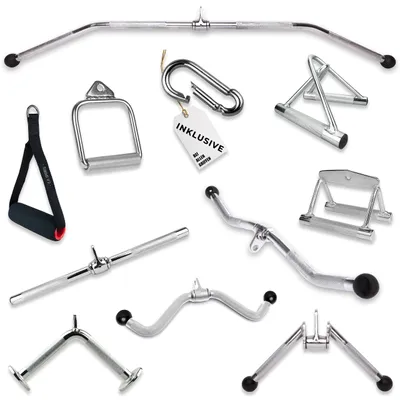 Produktbild von C.P. Sports Einhandgriff/Parallelgriff/Trizepsgriff/Bizeps-Trizeps Stange/Latzugstange/ + 1 Karabinerhaken für Bodybuilding Krafttraining Fitness Training Gym Sport (Parallelgriff Vollstahl)